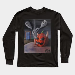 Pumpkin Breathing Out Ghosts Long Sleeve T-Shirt